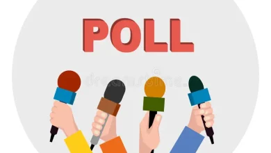 image presented badge opinion poll vector illustration 90662917